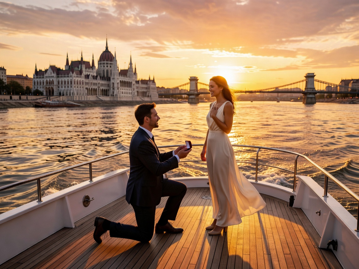 Golden Hour Proposal Cruise in Budapest